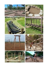 Circuit infantil amb elements naturals, integrats a l'entorn, a la zona de l'Arborètum